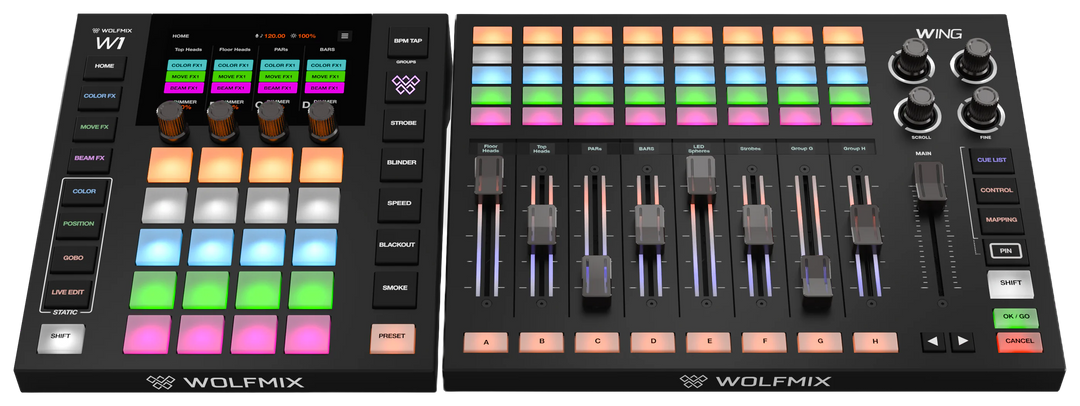 Wolfmix WING – Professional DMX Lighting Console & W1 Expansion