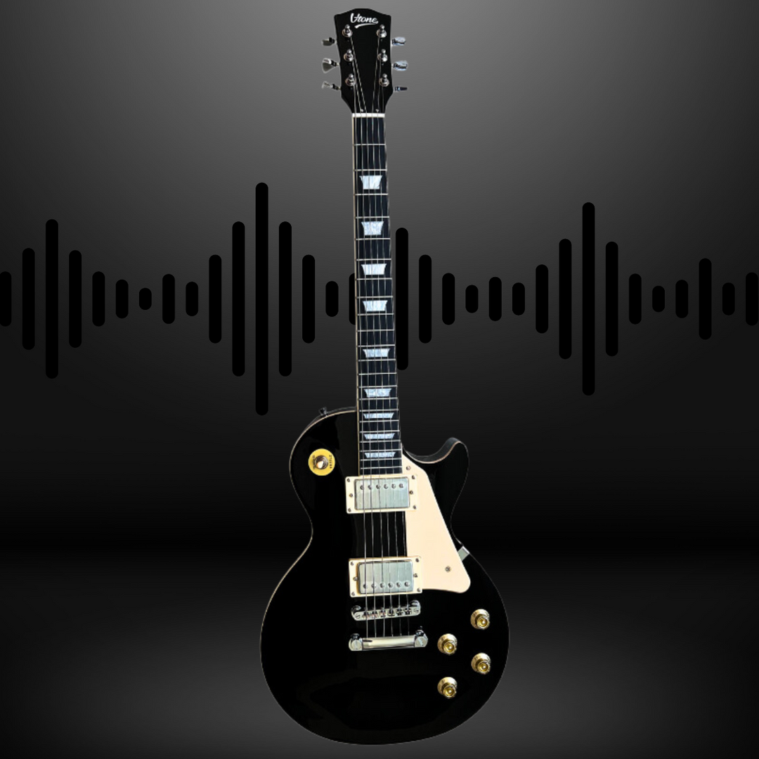 V-TONE VLP1 BK Elektrisk Guitar 4/4 Les Paul HH – Black Gloss