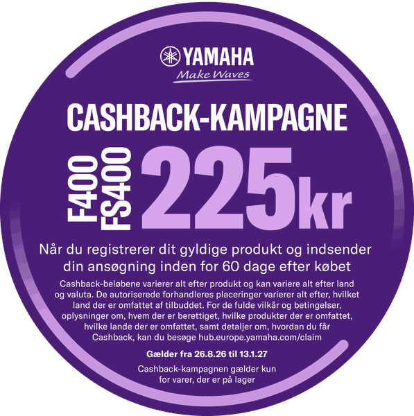 Yamaha cashback-kampagne: få 225 kr. retur – se hvordan