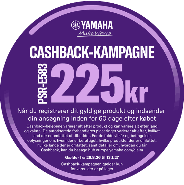 Yamaha cashback-kampagne: få 225 kr. retur – se hvordan