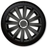 14" Spyder Pro sort hjulkapselsæt