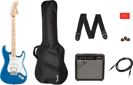 Fender Stratocaster El-guitar Startpakke (Lake Placid Blue)