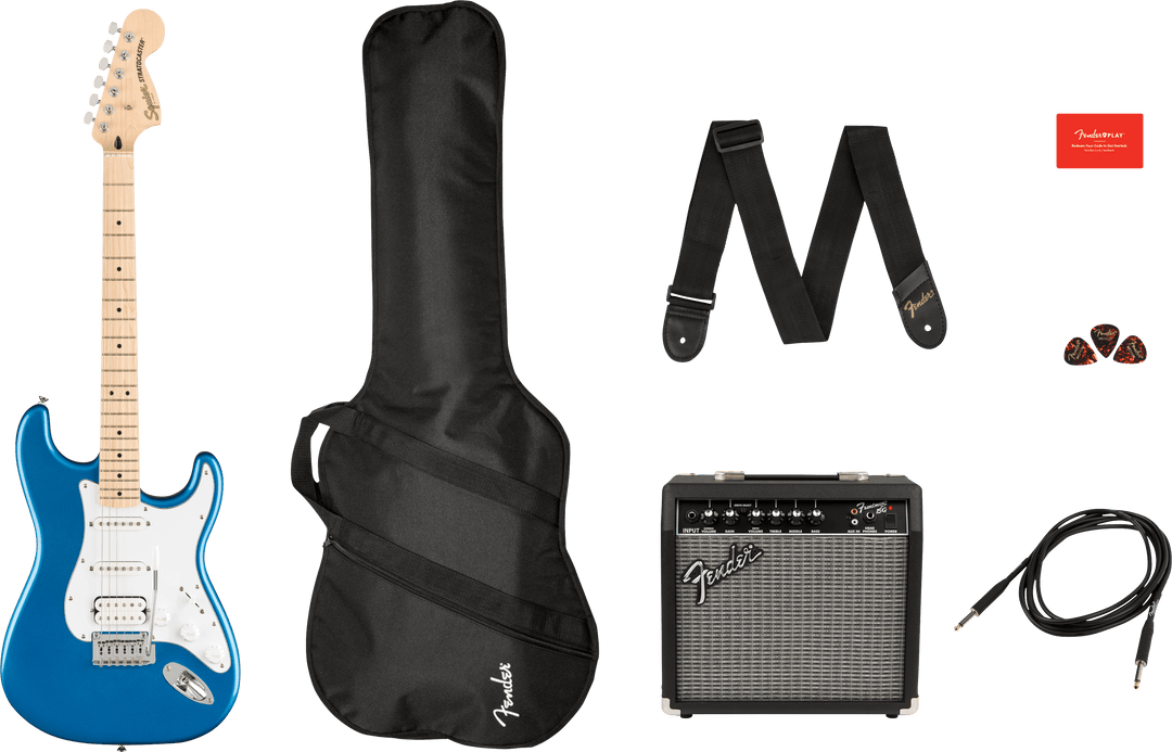 Fender Stratocaster El-guitar Startpakke (Lake Placid Blue)
