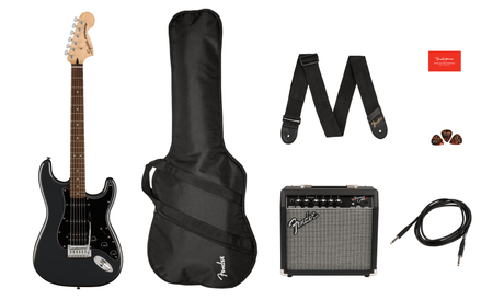 Fender Stratocaster El-guitar Startpakke (Frost Metallic)