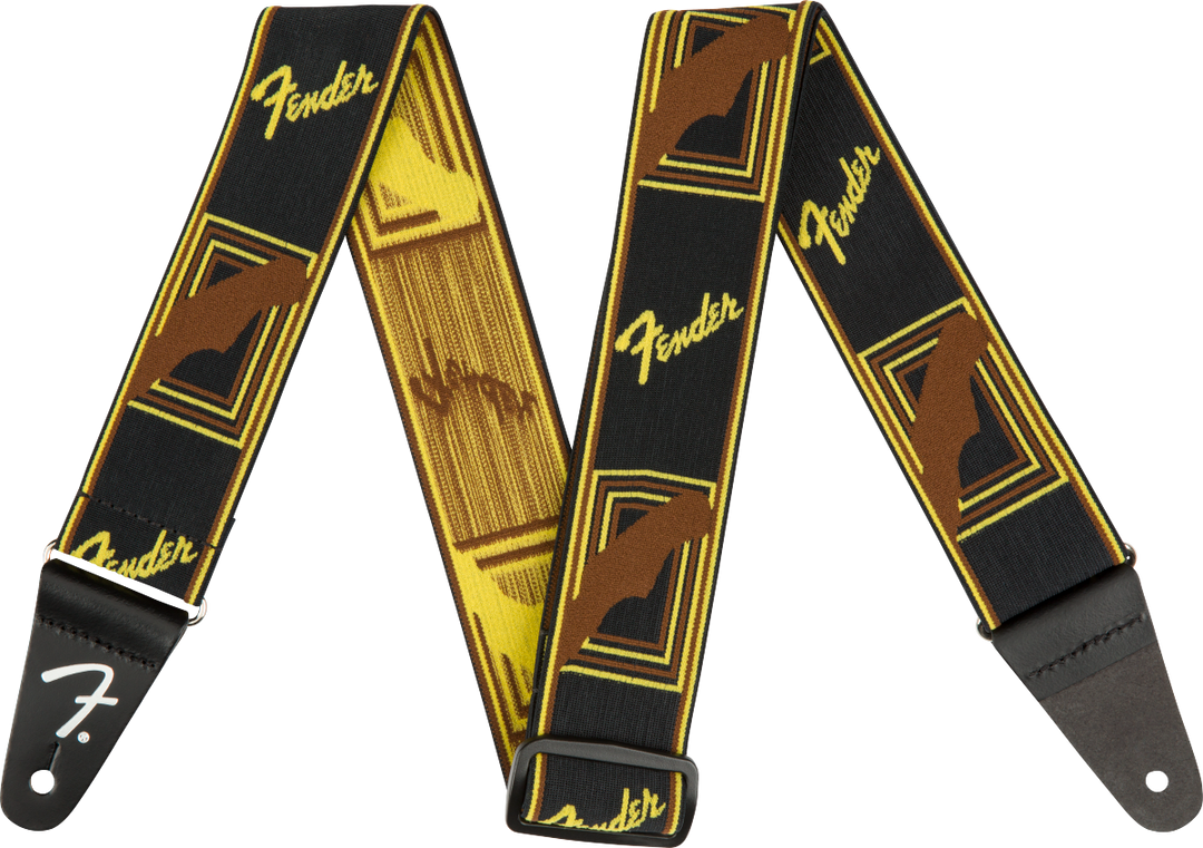 Fender Weighless Guitarrem (Black/Yellow/Brown, 2")