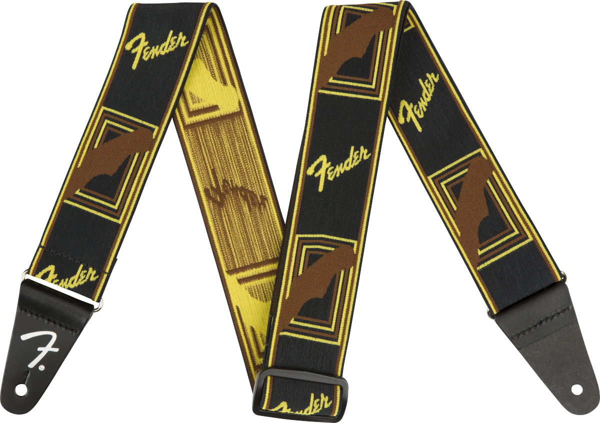 Fender Weighless Guitarrem (Black/Yellow/Brown, 2")