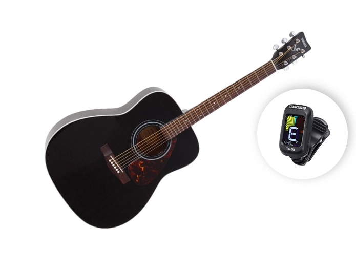 Yamaha F370 Western Guitar (Sort + Gratis Tuner)
