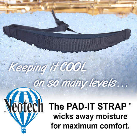 Neotech Pad-It Strap saxofonrem standard, sort, 46 til 56 cm