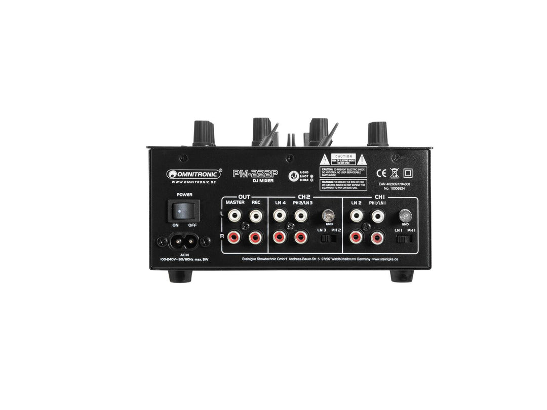 OMNITRONIC PM-222P 2-channel DJ Mixer with Player