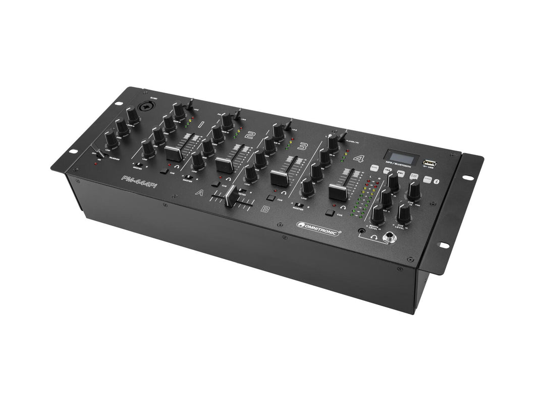 OMNITRONIC PM-444Pi 4-channel DJ Mixer with Player & USB Interface