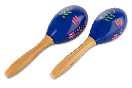 GEWA Club Salsa maracas i træ, håndmalede, 26 cm (par)