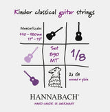 Hannabach 890 1/8 G3 omviklet streng til børneguitar, medium tension