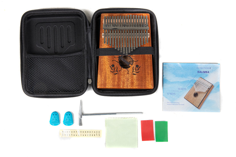 GEWA kalimba med 17 tangenter i mahogni, Beetle