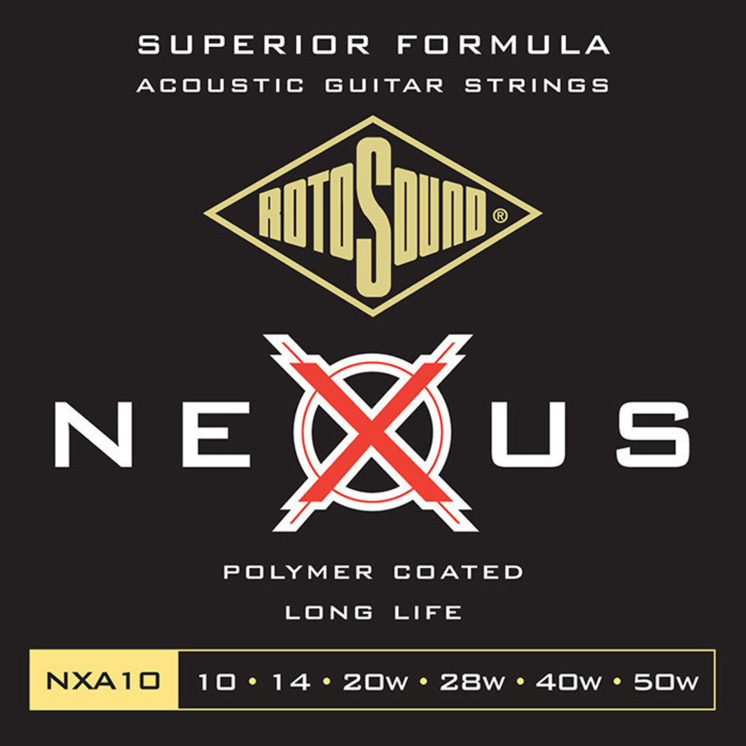 Rotosound Strings for Acoustic Guitar Nexus Coated - Set Extra Light 10-50 (NXA10)