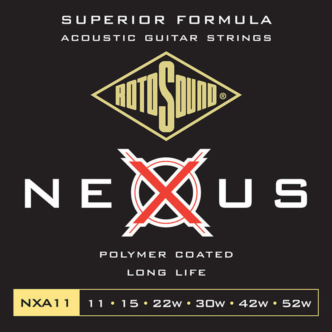 Rotosound Strings for Acoustic Guitar Nexus Coated - Set Light 11-52 (NXA11)