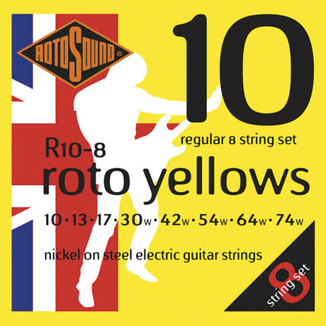 Rotosound Roto Yellows R10-8 strenge til 8-strenget elguitar 10-74