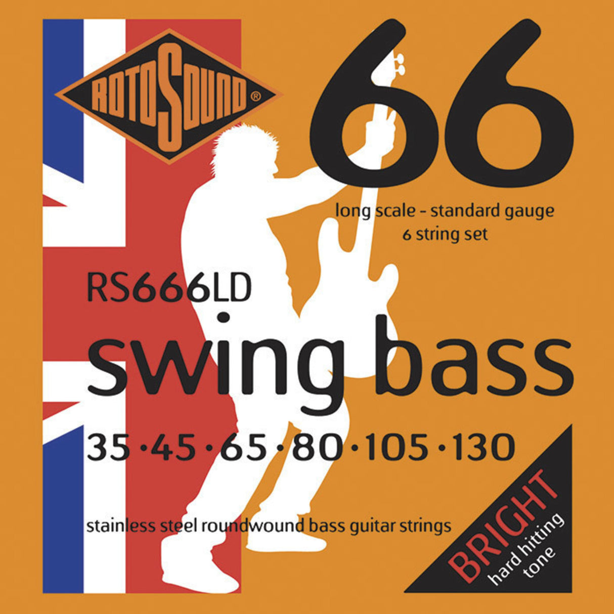 Rotosound E-Bass Strings Swing Bass 66 - Set 6-string Stainless Steel Standard 35-130 (RS666LD)