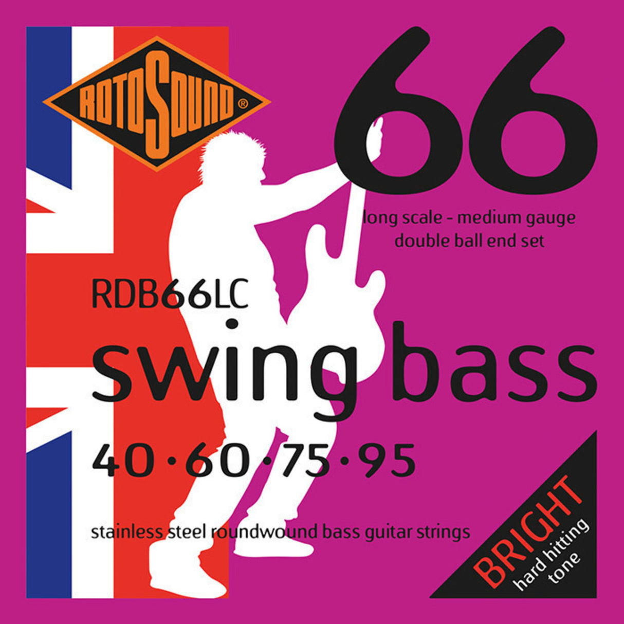 Rotosound E-Bass Strings Swing Bass 66 Double Ball End - Set 4-str. Medium 40-95 Double Ball (RDB66LC)