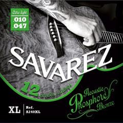 Savarez Strings for Acoustic Guitar Acoustic - 12.str. Ex-Light .010 (A240XL)