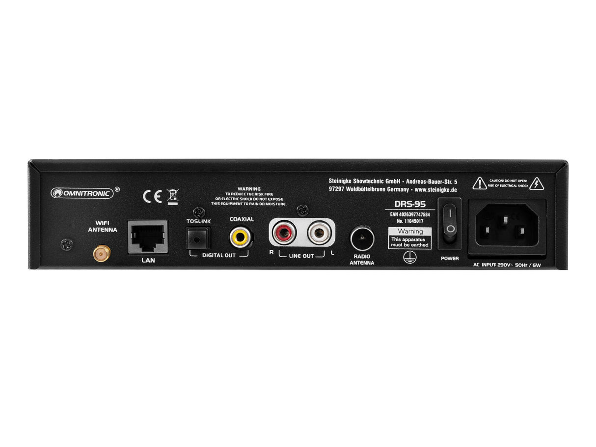 OMNITRONIC DRS-95 Internet Radio with DAB+ and Bluetooth