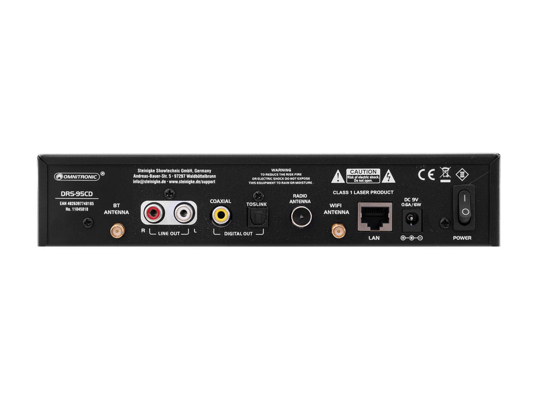 OMNITRONIC DRS-95CD Internet Radio with DAB+, Bluetooth and CD Player