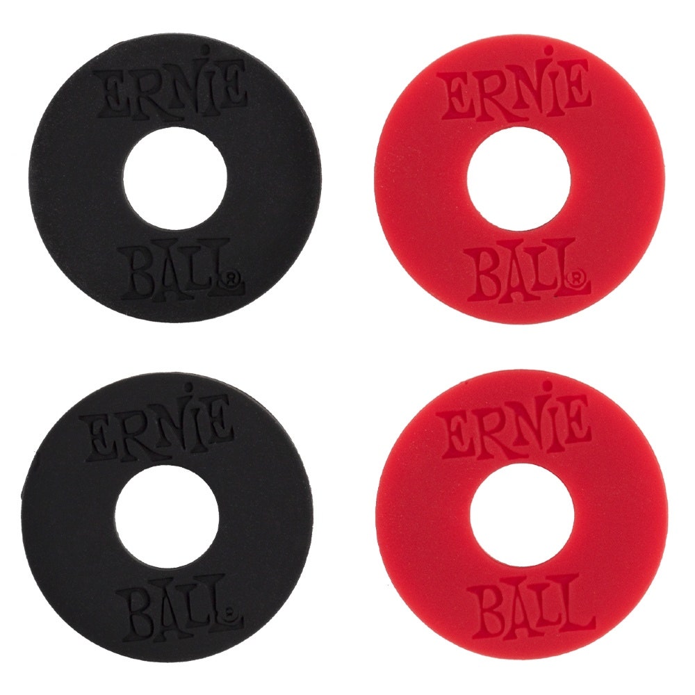 Ernie Ball 4603 Strap Blocks, Black & Red, 4 pc