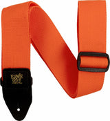 Ernie Ball 5353 Poly Guitar Strap Orange with Black Leather