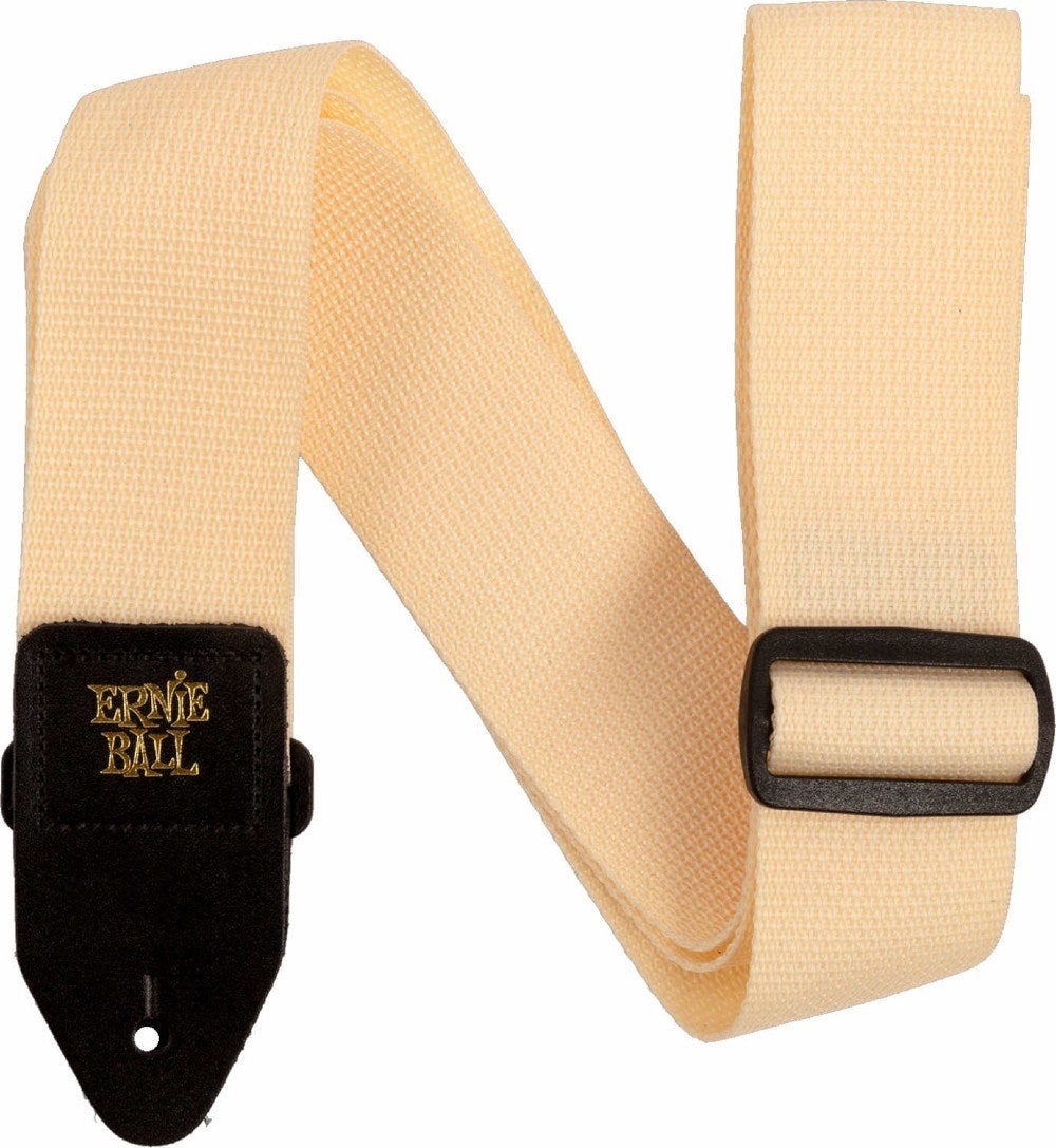 Ernie Ball 5354 PolyPro Guitar Strap Cream with Black Leathe
