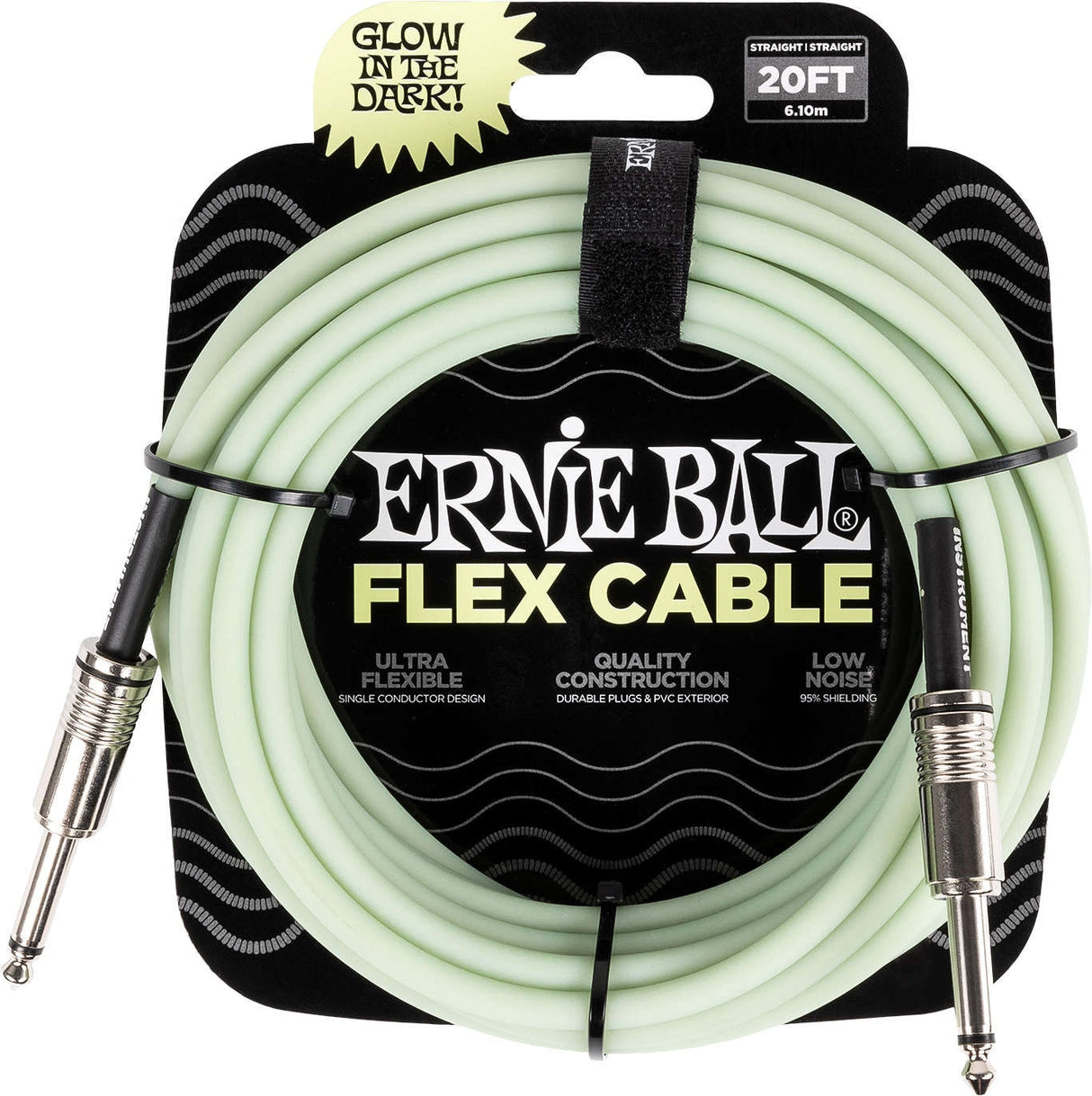 Ernie Ball 6437 FLEX Instrument Cable 6m - Glow In The Dark