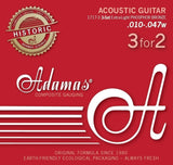 Adamas Strings for Acoustic Guitar Adamas Phosphor Bronze Historic Reissue - Set of 3 Ex-Light .010 (1717-3)