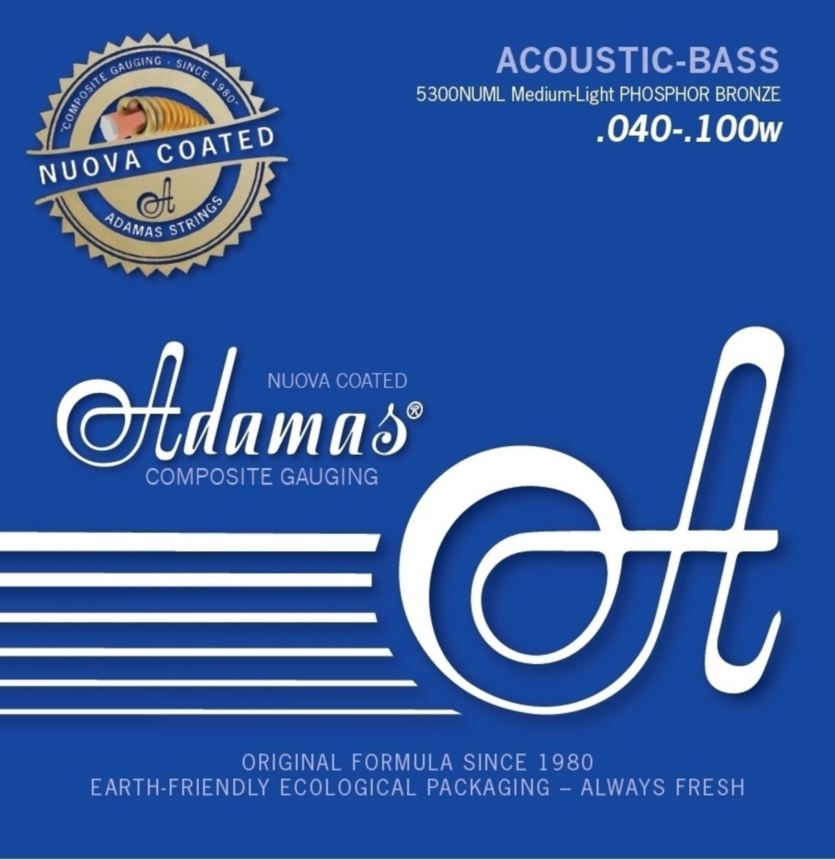 Adamas Strings for acoustic bass Nuova coated - Set 4-string med-light (5300NU-ML)