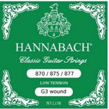 Hannabach 877LT G3 aluminiumomviklet til klassisk guitar, low tension