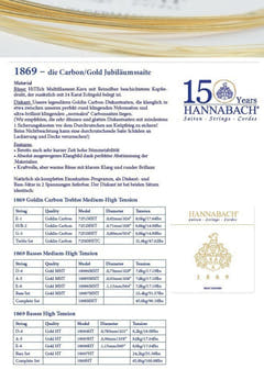 Hannabach Strings for classic guitar Serie 1869 Carbon/Gold MHT - Set MHT (1869MHT)