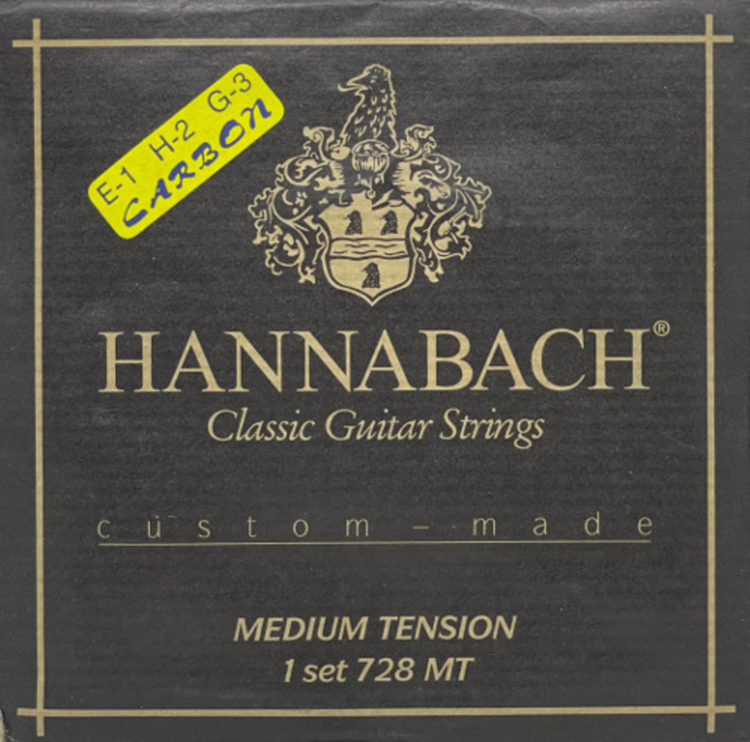 Hannabach Strings for classic guitar Series 728 Custom Made Carbon - Set with carbon treble (728MTC)