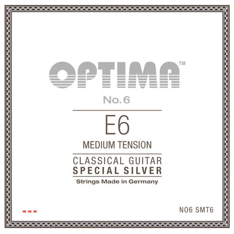 Optima No. 6 E6 klassisk guitarstreng, forsølvet, medium tension