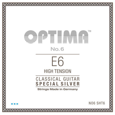Optima No. 6 E6 klassisk guitarstreng, forsølvet, high tension