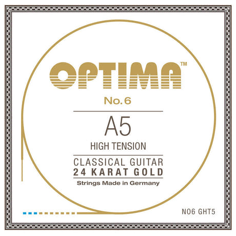 Optima No. 6 A5 klassisk guitarstreng, forgyldt, high tension