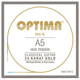 Optima No. 6 A5 klassisk guitarstreng, forgyldt, high tension