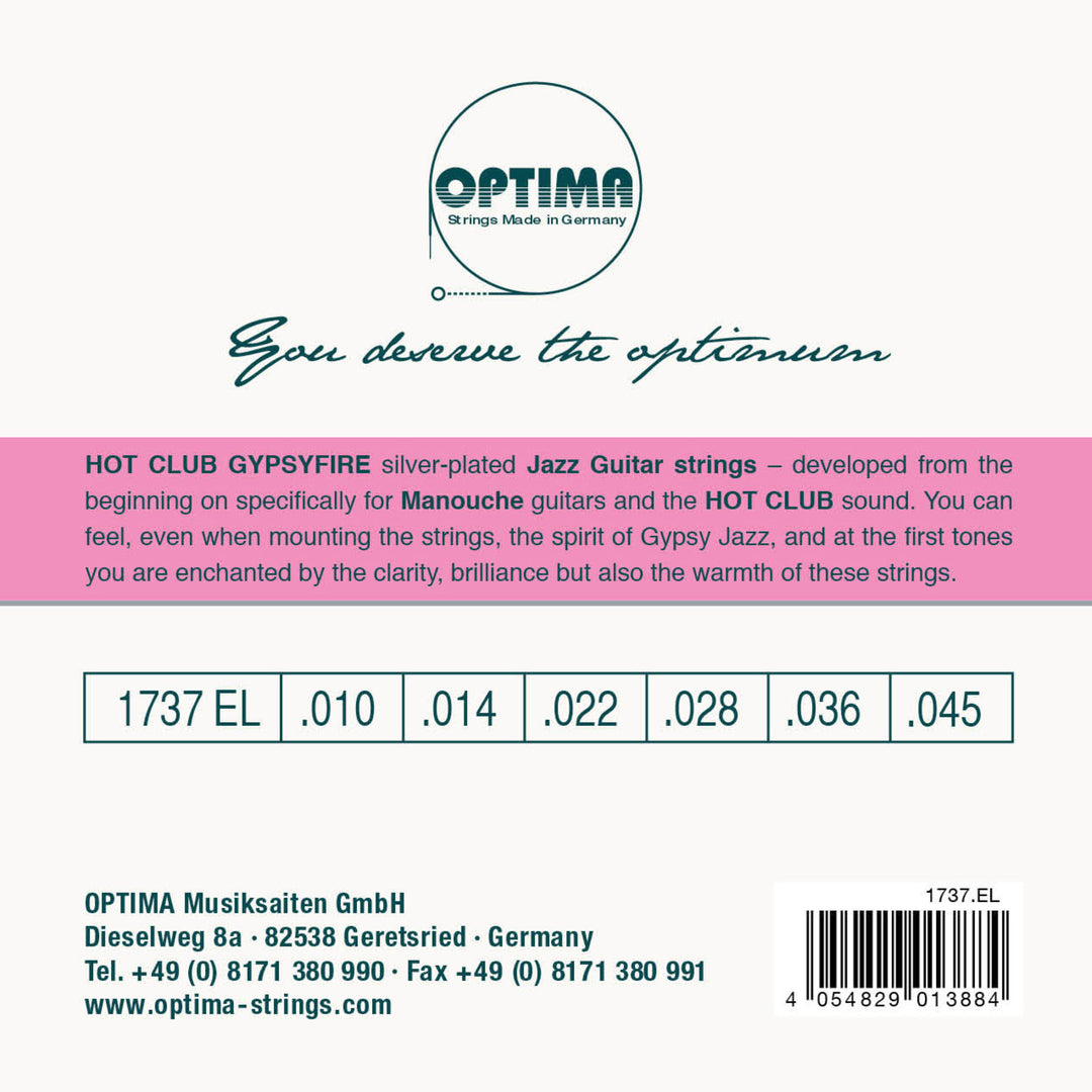Optima Strings for Acoustic Guitar Hot Club Gypsyfire silver plated - Set (1737EL)