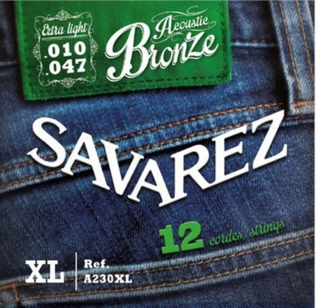 Savarez A230XL Acoustic Bronze 12-strenget, extra light .010 til .047