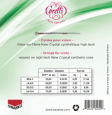 Corelli Violin strings New Crystal - Medium-light (700MLB)