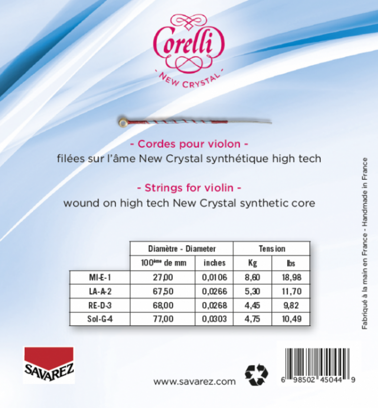 Corelli Violin strings New Crystal - Medium (700MB)