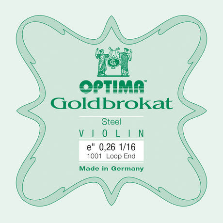 Optima Goldbrokat E-streng 1/16-violin, 0,26 mm, løkke