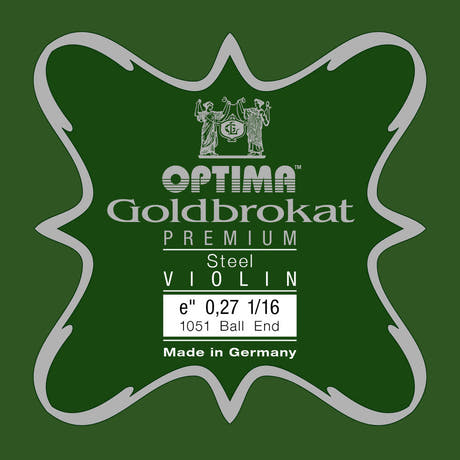 Optima Goldbrokat Premium E-streng 1/16-violin, 0,27 mm, kugle