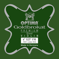 Optima Goldbrokat Premium E-streng 1/16-violin, 0,27 mm, løkke