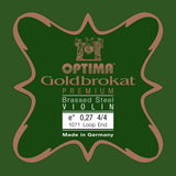 Optima Goldbrokat Premium Brassed E-streng 4/4-violin, 0,27 mm, løkke