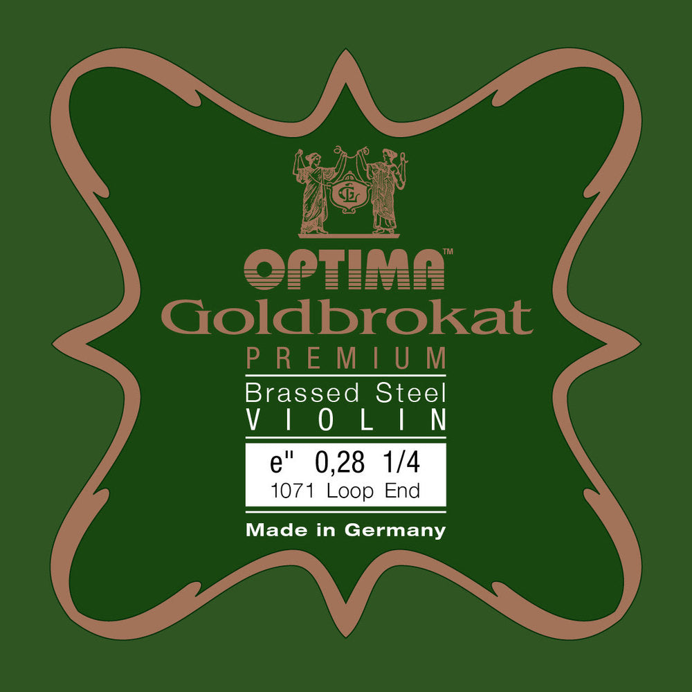 Optima Goldbrokat Premium Brassed E-streng 1/4-violin, 0,28 mm, løkke
