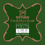 Optima Goldbrokat Premium Brassed E-streng 1/8-violin, 0,24 mm, løkke