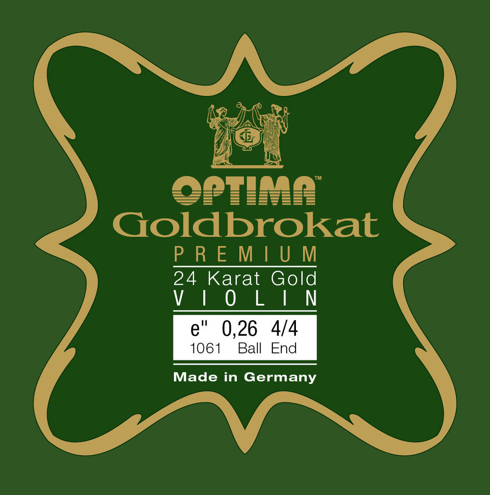 Optima Goldbrokat 24K Gold E-streng 4/4-violin, 0,26 mm, kugle