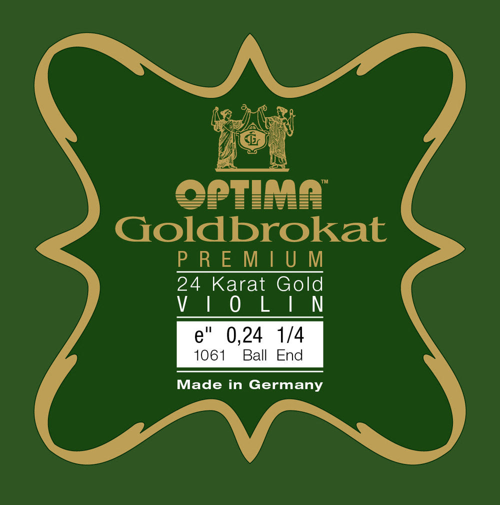 Optima Goldbrokat 24K Gold E-streng 1/4-violin, 0,24 mm, kugle